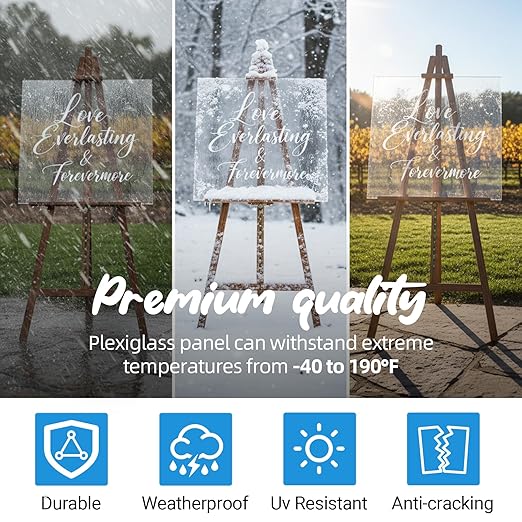 CALPALMY (2 Pack) 1/4" Thick Clear Acrylic Sheets - 18 x 24 Pre-Cut Plexiglass Sheets for Craft Projects, Signs, Display Cases, Sneeze Guard and More - Cut with Engraver, Power Saw or Hand Tools