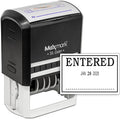 MaxMark Large Self-Inking Rubber Date Office Stamp with Entered Phrase & Date - Black Ink, 12-Year Band - Style 3