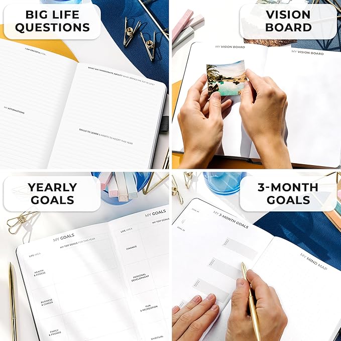 Clever Fox Planner Premium Edition – Undated Luxurious Weekly & Monthly Planner to Increase Productivity and Hit Your Goals – Organizer – Start Anytime, A5, Lasts 1 Year, Silver Black (Weekly)