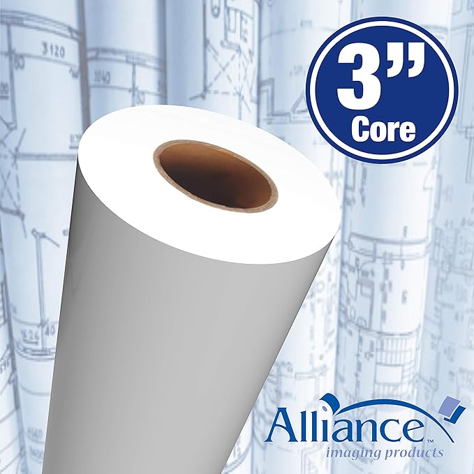 Alliance Wide Format Paper Rolls Bond Engineering (20lb | 2 Rolls, 22 In x 500 Ft | 3" Core)