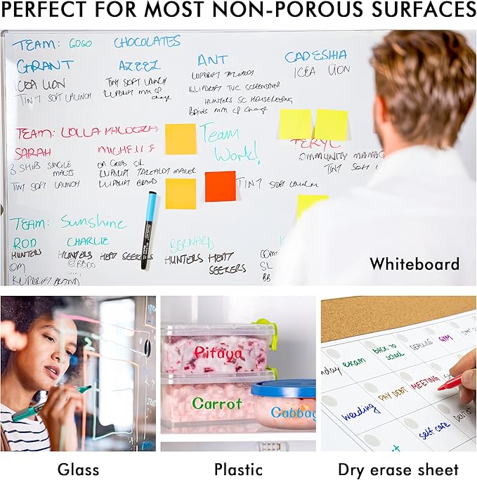 Shuttle Art Dry Erase Markers, 15 Colors Magnetic Whiteboard Markers, Fine Point, Perfect For Writing on Whiteboards, Dry-Erase Boards,Mirrors for School Office Home