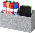 BEYGORM Magnetic Dry Erase Marker Holder for Whiteboard,Non-slip Acrylic Magnet Pen Holder for Fridge Refrigerator,Locker Organizer for Work,Locker Accessories,Pencil Cup for Desk(Silver)