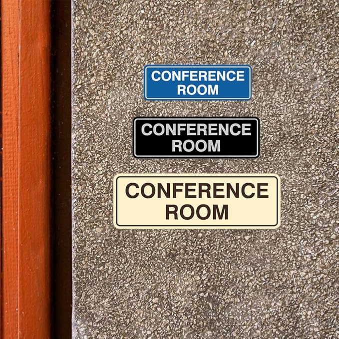 Standard Conference Room Sign - Red/Gold - Large 10 Pack