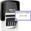 MaxMark Office Self Inking Date Stamp with Phrase Shipped - 2 Color Blue/Red Ink