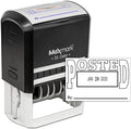 MaxMark Large Self-Inking Rubber Date Office Stamp with Posted Phrase & Date - Black Ink, 12-Year Band - Style 5