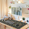 iCasso Desk Mat for Keyboard and Mouse, Large Mouse Pad, Desk Pad Mat, Anti-Slip Big Mousepad with Stitched Edges for Computer Desktop(Floral)