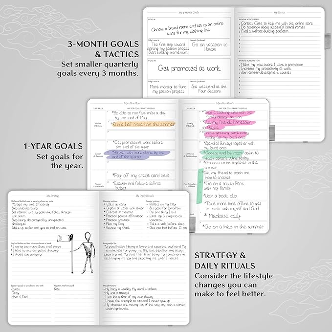 Legend Planner – Weekly & Monthly Life Planner to Hit Your Goals & Live Happier. Organizer Notebook & Productivity Journal. A5 (White)