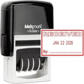 MaxMark Office Self Inking Date Stamp with Phrase Received - Red Ink