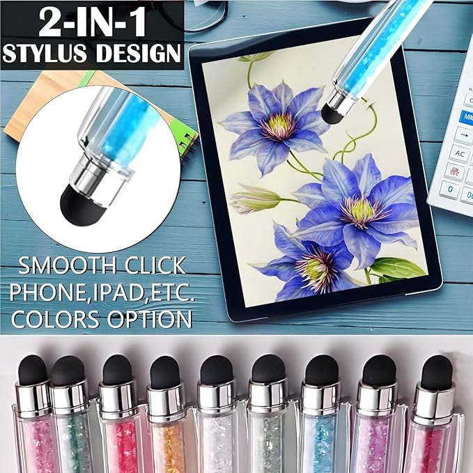 Yucold Customized Pens with Name/Logo - Touch Screen Stylus Ballpoint Pen, Perfect for Weddings, Business & Personalized Gifts (Lake blue,300)