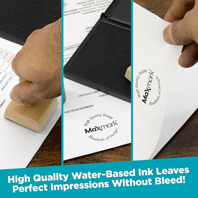 MaxMark Premium Refill Ink with Control Tip Bottle for Self-Inking Stamps, Brown Color - 4 oz.