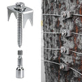 Sumloty 50-Pack 304 Stainless Steel Fence Staples, 1.6 Inch Reusable Fence Screw Nails for Wire Mesh and Woven Fencing, Easy Install with Power Drill