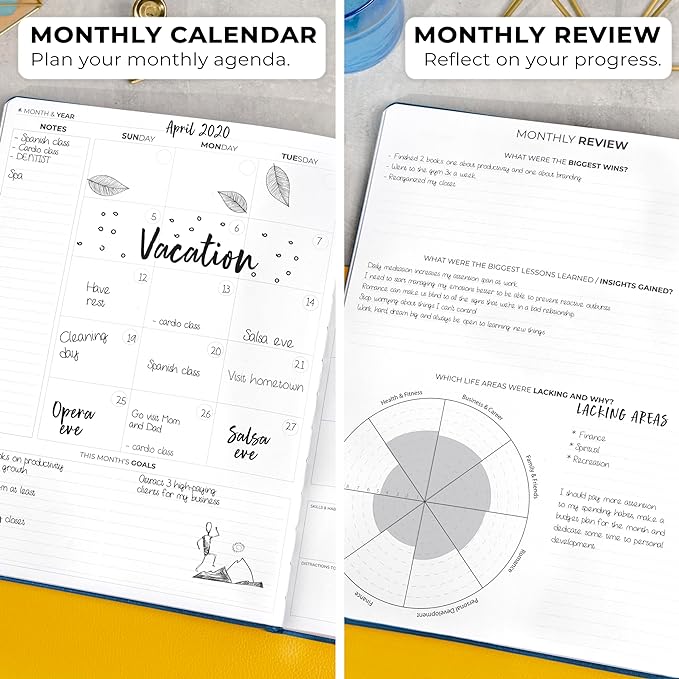 Clever Fox Planner Pro Premium – Luxurious Weekly & Monthly Planner with Budget Organizer for Productivity & Goals, Undated, A4 (Mystic Blue)