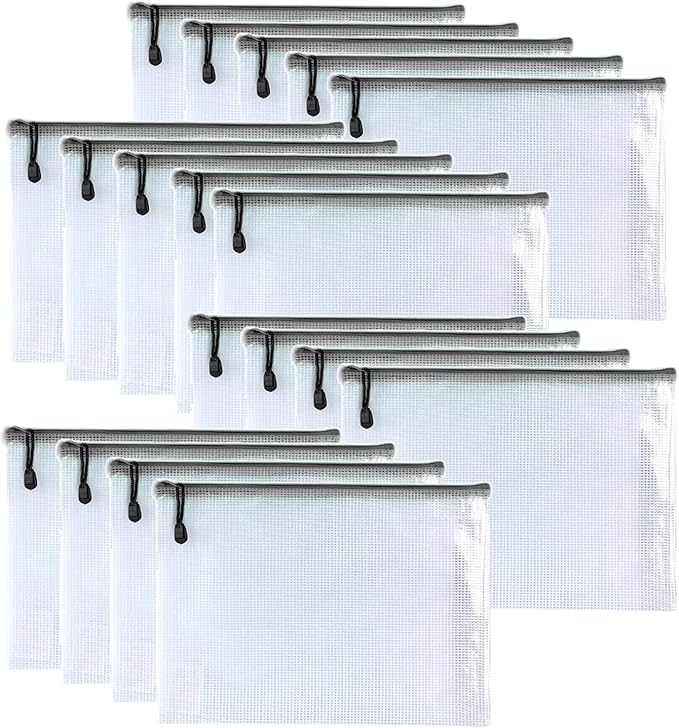 Oaimyy-18 PCS-3"x 5" inchs-Zipper Pouch, Puzzle Storage Bag Plastic Zip Pouches File Folders Bags for Organizing,Office Supplies, Board Game Organization,Home Storage-Black