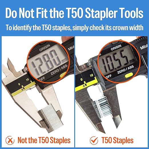 meite 21 Gauge 1/2-inch Crown Upholstery Staples, 304 Stainless Steel with 3/8-inch Leg Length, Heavy Duty Staples for Staple Gun MT8016 (10,000 Counts)