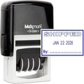 MaxMark Office Self Inking Date Stamp with Phrase Shipped - Blue Ink