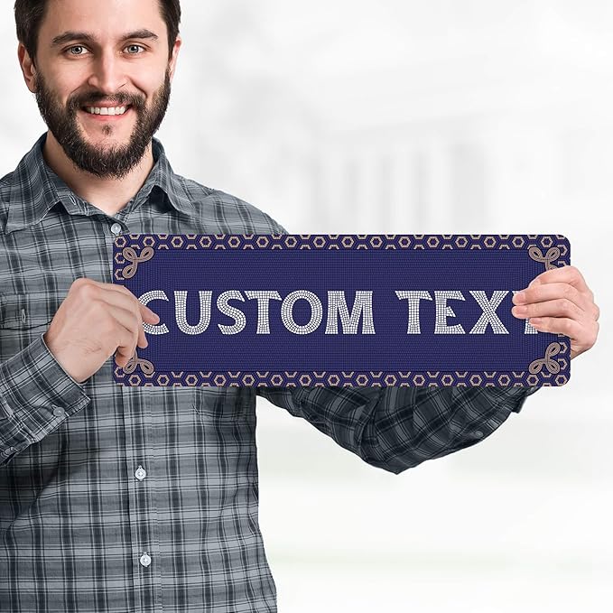 Custom Sign, Custom Street Sign, 11 Font Colors, 13 Font Styles, 4 Hole Options, 22 Sizes, 6x18 Inches, Rust Free DiBound, Fade Resistant, Made in USA by My Sign Center (Fauxsaic 1)