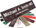 Engraved Name Plates for Door Sign Personalized Cranberry Marble Pattern Plastic Plaque with White Letters - Made in USA 2x8 S5