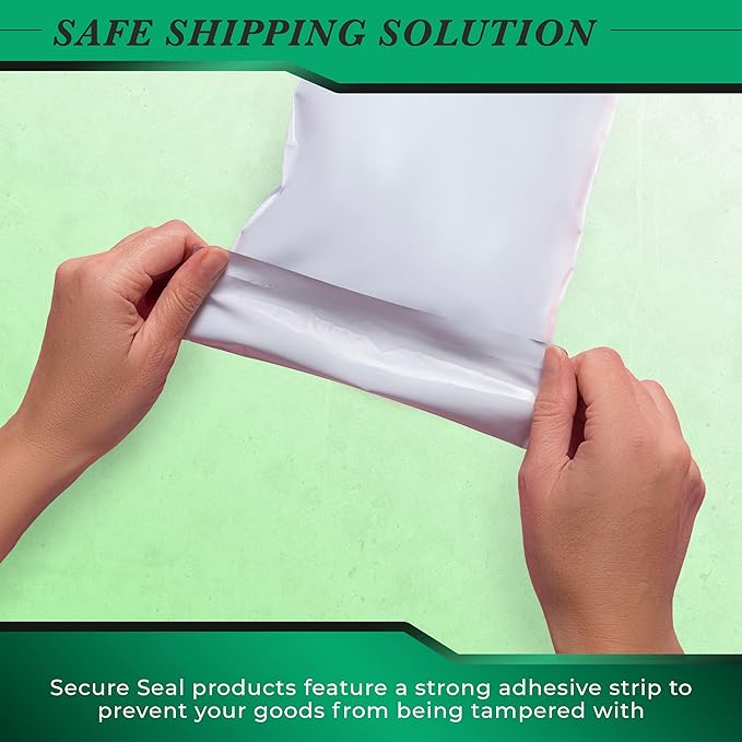 500 Pack Secure Seal White Poly Mailers Shipping Bags - Safe Shipping with 14x17 Mailers Poly Bags - E-Commerce Poly Bags for Shipping - Self Sealing 2 Mil Poly Shipping Envelopes