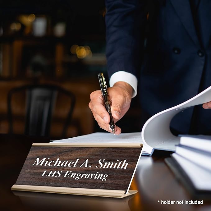 Engraved Custom Door Plate Teak Plastic Office Door Sign with White Letters - Made in USA 2x6 N7