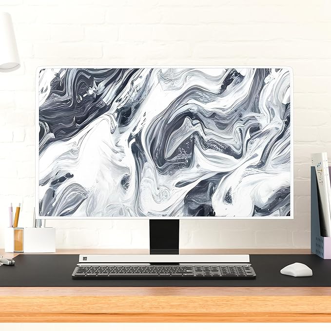 Baocicco Abstract Gray Marble Waterproof 45, 46, 47, 48 Inch Television Cover Anti-Static Dustproof Protective Television Covers for TV Screen Abstract Modern TV Dust Cover for Home LED LCD OLED TVs