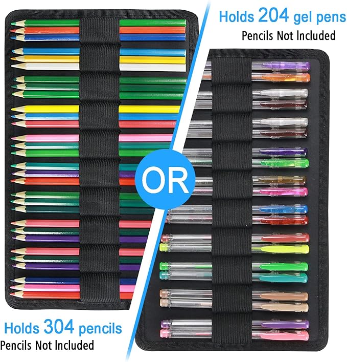YOUSHARES Pencil Holder 300 Slots - 300 Slots large Pen Case Organizer with Multilayer Holder for Prismacolor Colored Pencils & Gel Pen (Grey Rose)