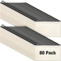 Reginary 80 Pack Canvas Zipper Makeup Bags Bulk Pencil Pouches Blank DIY Craft Canvas Cosmetic Bag Pouch with Zipper for Makeup Cosmetic Toiletry Stationary Storage(Natural and Black Zippers)