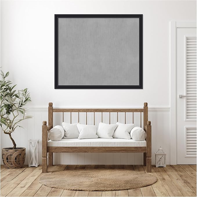 Amanti Art Black Framed Magnetic Board 44x52 Oversize Vision Board for use with Magnets, 100% Metal Sheet to Display Items as Office Decor or for Home Organization in mudroom, Kitchen or Kids Room