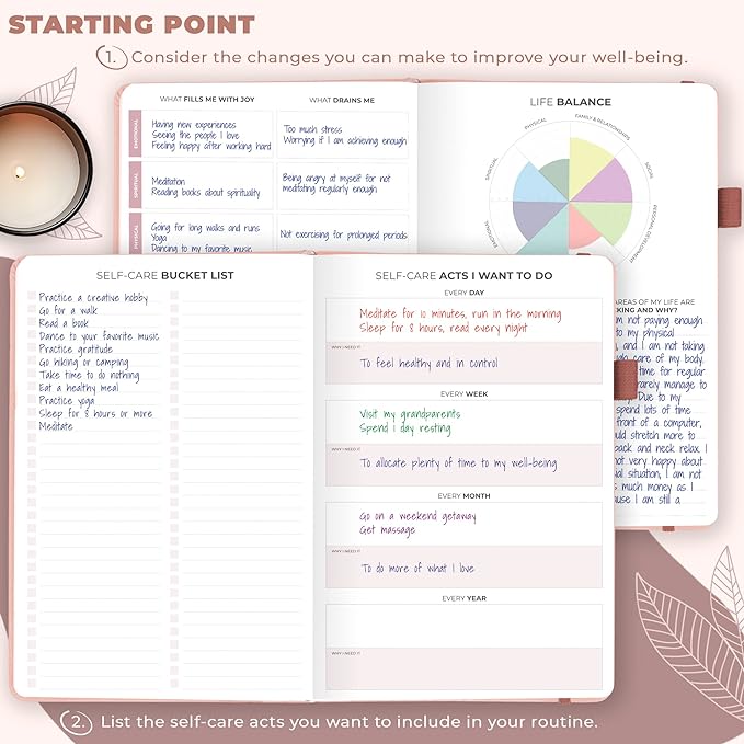 Clever Fox Self-Care Journal – Daily Reflection Notebook – Mental Health & Personal Development Planner, Meditation & Mood Log, A5 (Rose Gold)