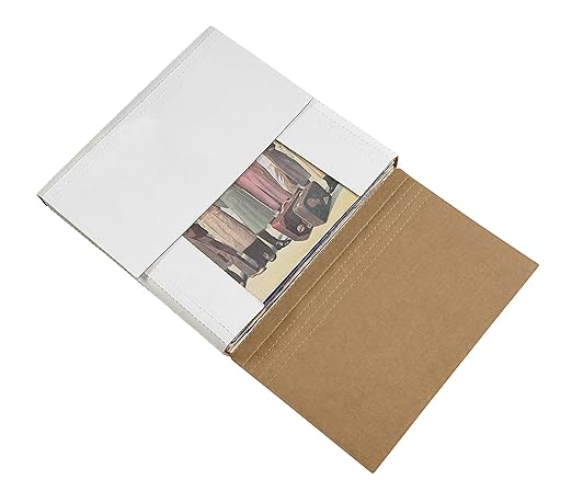 Tape Logic TLM1BKXL Easy-Fold Mailers, 11 1/8" x 8 5/8" x 4", White (Pack of 50)