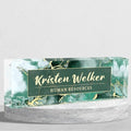 Personalized Name Plate for Desk Custom Acrylic Desk Name Plate Custom Employee Appreciation Gifts Office Gifts for Women, Men, Boss, Coworkers, Teacher, Nurse (Green Phnom Penh Marble)