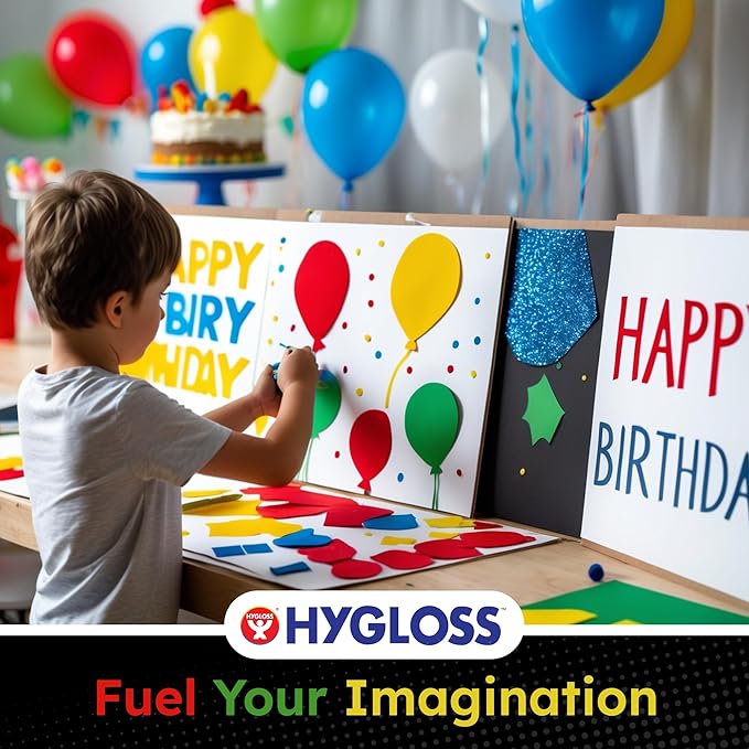 Hygloss Medium Colored Poster Board 11x14 - 100 Assorted Standard Color Poster Boards Bulk Pack - Red, Yellow, Green, Blue, Black - 10 Pt. Thickness Poster Board Paper, Posterboard Multipack 11" x 14"