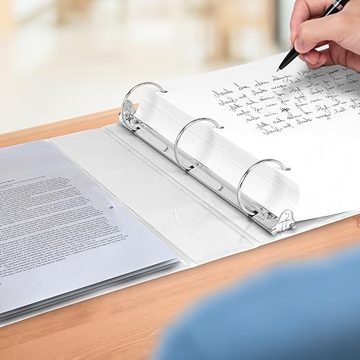 Samsill 2 Inch 3 Ring Binders, Made in USA, Economy Round Ring, Clear View Cover, 425 Sheet Capacity - for School, Home, Office - White, 12 Pack