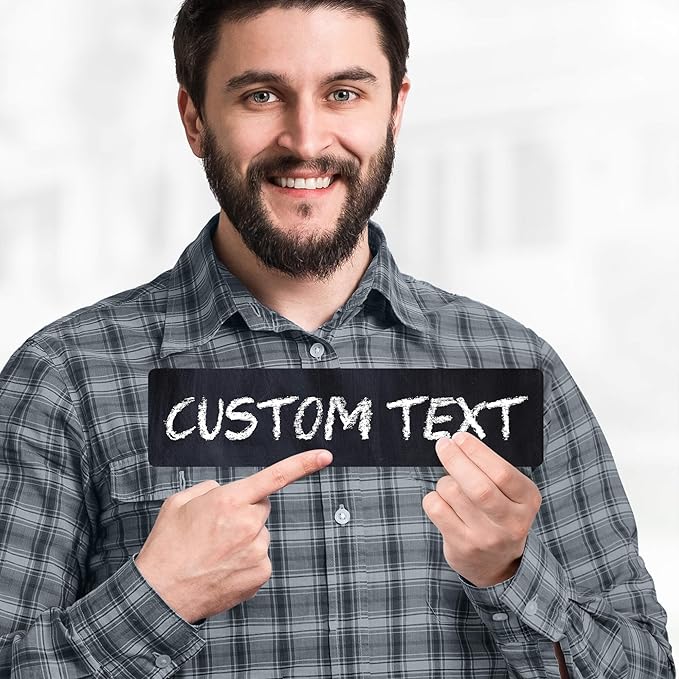 Custom Sign, Custom Street Sign, 11 Font Colors, 13 Font Styles, 4 Hole Options, 22 Sizes, 3x12 Inches, Rust Free DiBound, Fade Resistant, Made in USA by My Sign Center (Chalkboard Black)