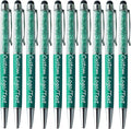 Yucold Customized Pens with Name/Logo - Touch Screen Stylus Ballpoint Pen, Perfect for Weddings, Business & Personalized Gifts (Peacock Green,300)