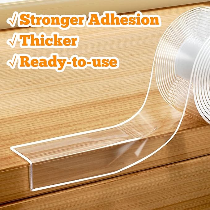 2 Rolls Clear Soft Corner Protectors for Furniture Strip,Sharp Edge & Table Bumper,Window Edge,Wall Protector, Soft Corner Guards Safe for Proof,Table Corner Protectors in Family,1.18 in x 13.12 FT