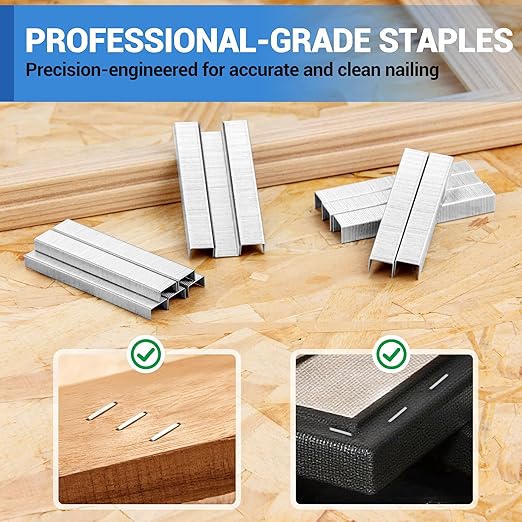 meite JT21 Staples, 5/16 Inch Galvanized Fine Wire Staples for Staple Gun - 7/16" Crown JT21 Staple Refill, Ideal for Upholstery, Crafts, Furniture (5 Boxes)