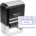 MaxMark Large Self-Inking Rubber Date Office Stamp with Faxed Phrase & Date - Blue Ink, 12-Year Band - Style 5