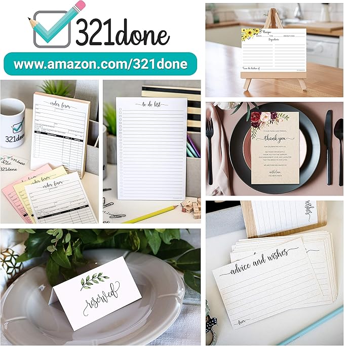 321Done Double Sided Dot Grid Paper Notepad, 0.20" Grid, 8.5x11, Made in The USA, Two Sided Dots Graph Pad for Sketching, Planning BUJO Bullet Journaling (50 Sheets) Thick Heavy White Paper