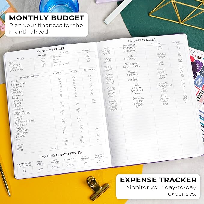 Clever Fox Planner Pro Premium – Luxurious Weekly & Monthly Planner with Budget Organizer for Productivity & Goals, Undated, A4 (Purple)