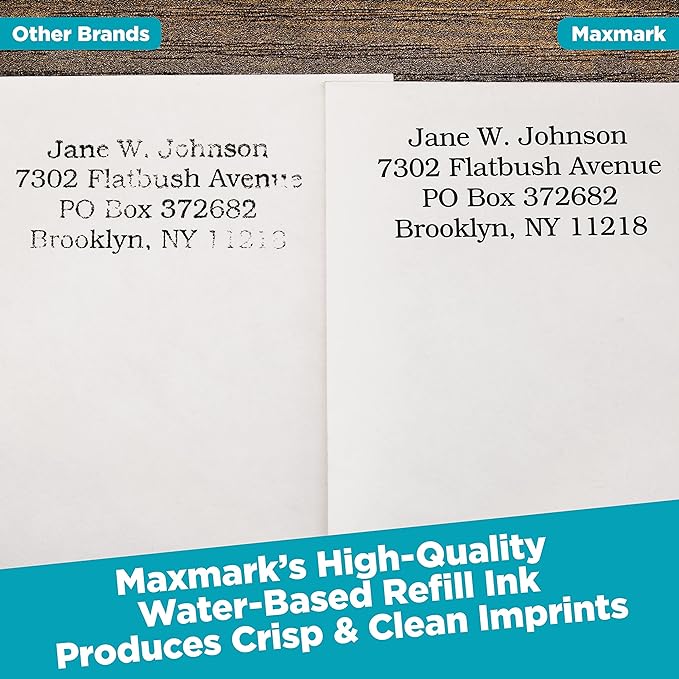 MaxMark Premium Refill Ink with Control Tip Bottle for Self-Inking Stamps, Dark Yellow Color - 2 oz.