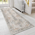 GENIMO Runner Rug 2x4, Non Slip Hallway Runner Rugs, Low Pile Lightweight Machine Washable Vintage Rug for Hallway, Entryway, Bedroom, Kitchen and Corridor,Taupe