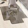 MESAILUP Beveled Edge Irregular Office Chair Mat with Lip for Carpet or Hardwood Floor Crystal Grey 36" x 48" Smooth Glide and Easy Roll On/Off, Heavy Duty and Non-Slip Floor Chair Mat with Lip