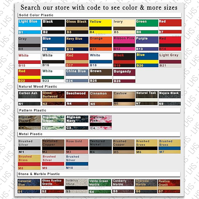 Custom Name Plate for Doors, with Choice of Mounting Holders for Walls, Doors, Cubicles, Hanging and More - Personalized Canberry Marble Plastic White Letters - USA Made 2x6 - S5
