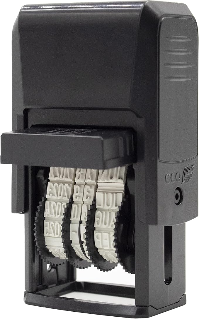 ZIGEL D50 Date Stamp with DEPOSITED - Self Inking Date Stamp - Blue
