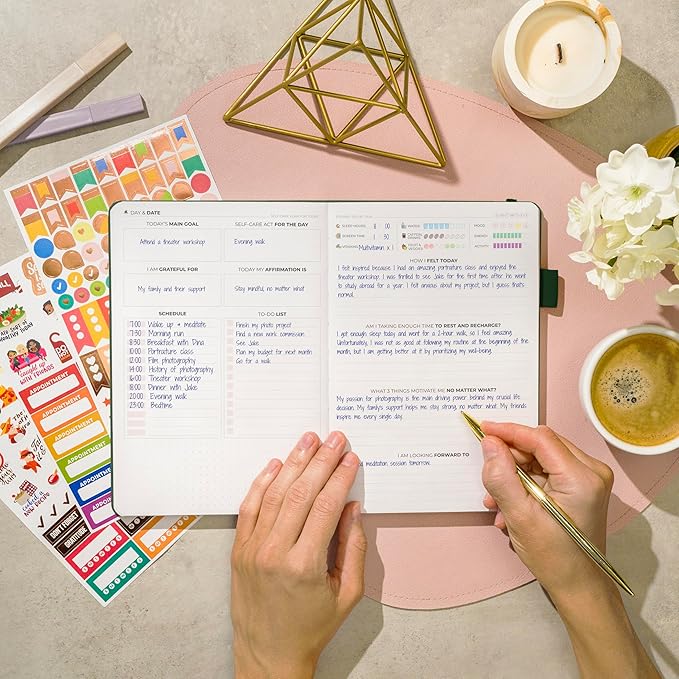 Clever Fox Self-Care Journal – Wellness & Daily Reflection Notebook – Mental Health & Personal Development Journal – Self-Care, Meditation & Mood Journal for Women & Men – A5 Size (Forest Green)