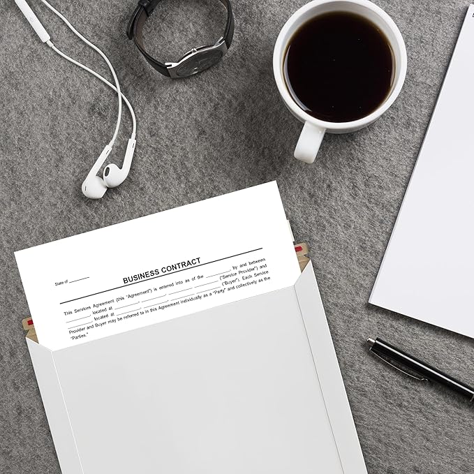 100 Pack Rigid Mailers 9x12 inches – Self Adhesive White Photo Mailers Large– Mailing Supplies for Documents, Photos, CDs, Magazines, and Literature
