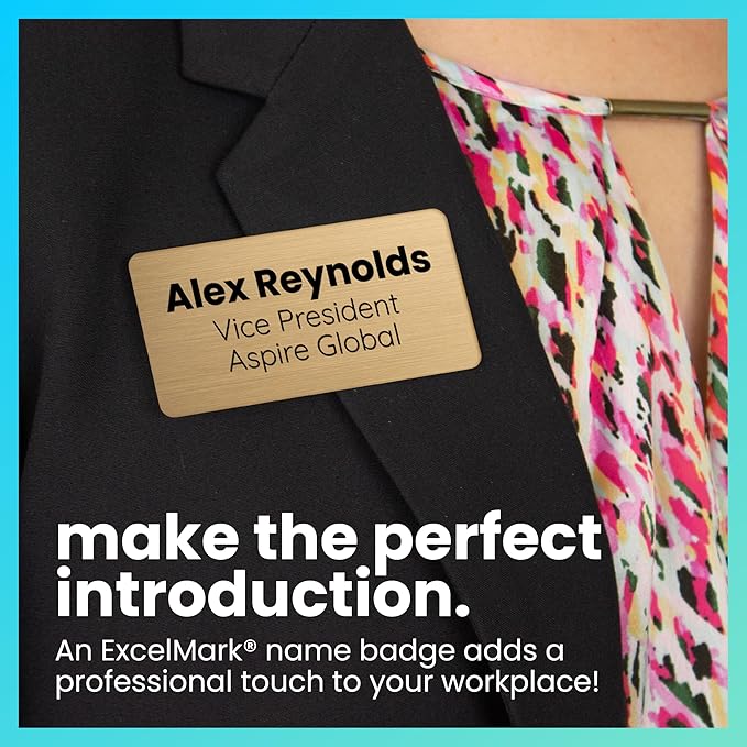 ExcelMark Custom Name Tag - Engraved Name Badge with Pin or Magnetic Backing, 16 Colors, 6 Fonts, and 2 Sizes to Choose from (Green w/White Letters, 1.5"x 3")