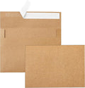 Silunkia 100 Packs Brown Single Panel Blank Greeting Cards and Envelopes 4.25 x 5.5 Heavyweight Flat Cardstock and A2 Envelopes Printable Self Seal for Graduations, Wedding, Thank You Cards
