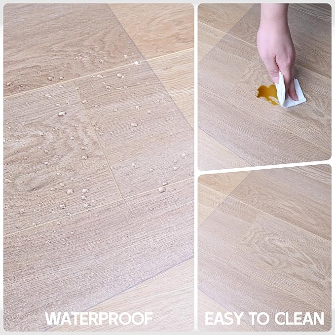 HOMEK Office Chair Mat for Hardwood Floor, 58" x 44" Clear Computer/Desk Chair Mat for Hard Floor, Thicker, Easy Glide, Non-Slip, Protects Hard Surfaces from Scratches, Ideal for Home or Office